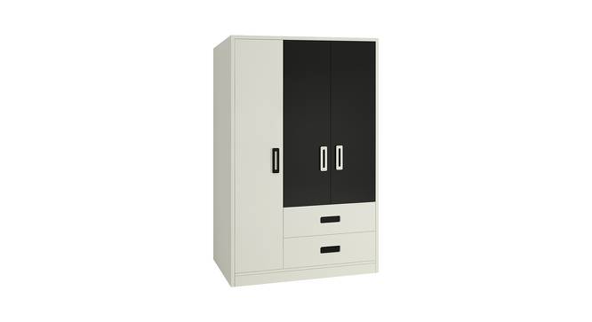 Nora Wardrobe (Matte Laminate Finish, Ivory - Carbon Black) by Urban Ladder - Cross View Design 1 - 392476