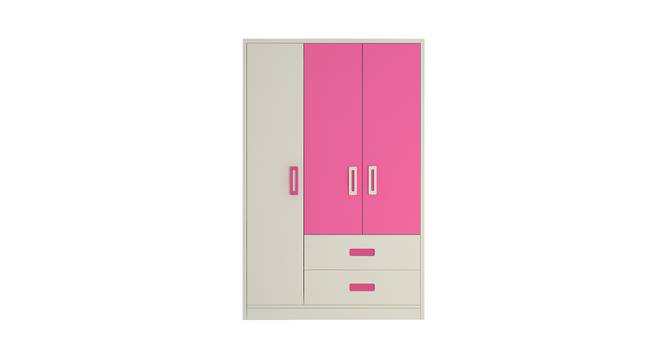 Cecelia Wardrobe (Matte Laminate Finish, Ivory - Barbie Pink) by Urban Ladder - Cross View Design 1 - 392479