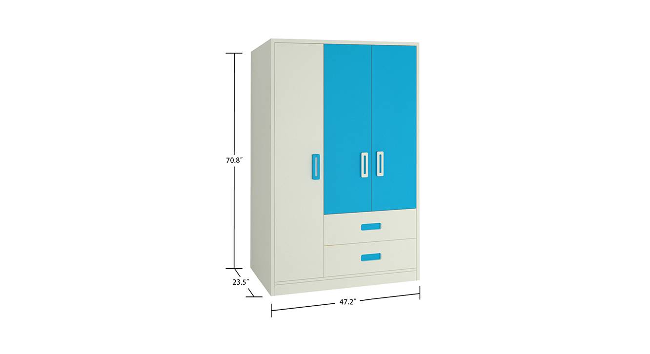 Abby kids wardrobe ivory azure blue 6