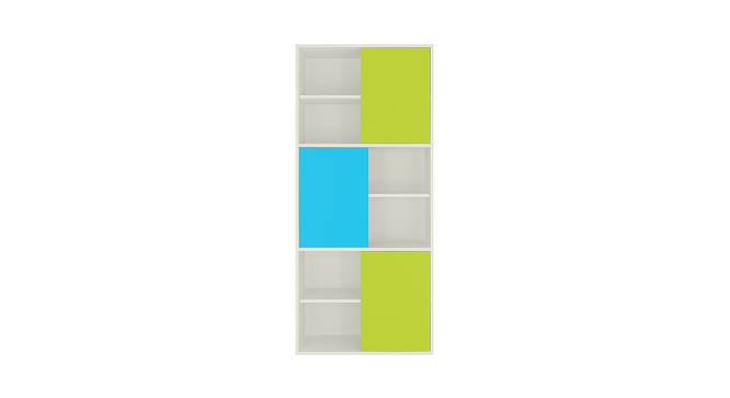 Itzel Bookshelf cum Storage Unit (Matte Laminate Finish, Lime Yellow - Azure Blue) by Urban Ladder - Cross View Design 1 - 392572
