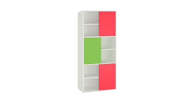 Itzel Bookshelf cum Storage Unit (Matte Laminate Finish, Strawberry Pink - Verdant Green) by Urban Ladder - Front View Design 1 - 392587