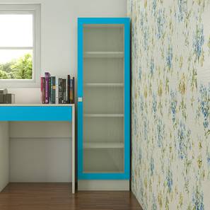 Bookshelf Design Mallory Bookshelf cum Storage Unit (Matte Laminate Finish, Azure Blue)