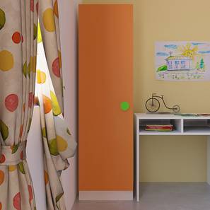 Alana Engineered Wood 1 Door Kids Wardrobe in Light Orange Colour-image-16