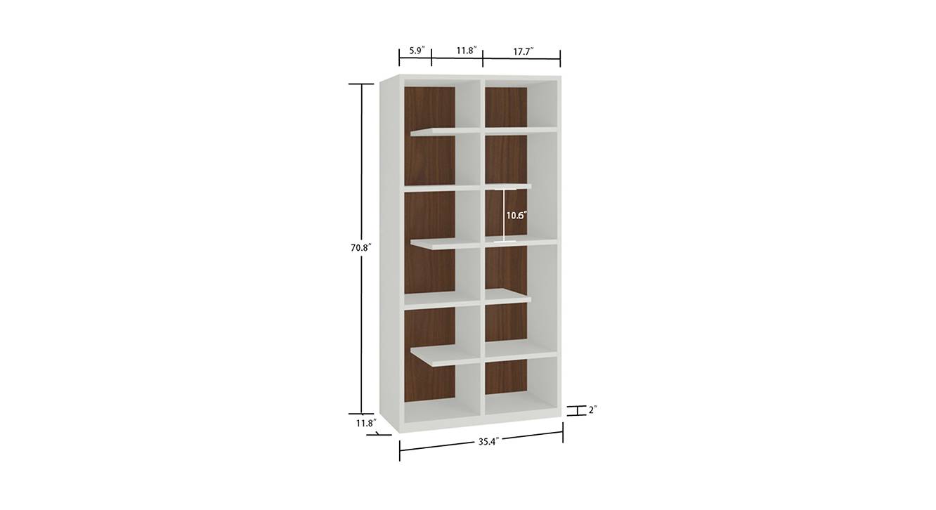 Cordoba bookshelf ivory walnut 6