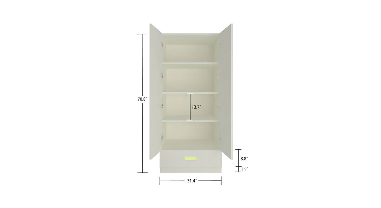 Emelia kids wardrobe lime yellow 7