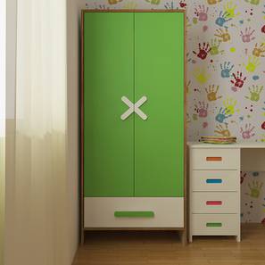 Novara Engineered Wood Door Kids Wardrobe in Verdant Green Colour-image-14