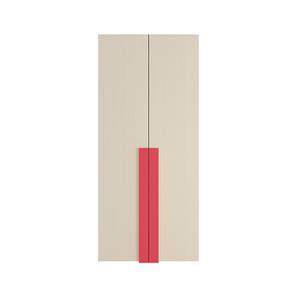 Kids Wardrobe Design Evita Engineered Wood 2 Door Kids Wardrobe in Light Wood   Strawberry Pink Colour