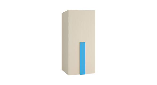 Kensley Wardrobe (Matte Laminate Finish, Light Wood - Azure Blue) by Urban Ladder - Cross View Design 1 - 392999