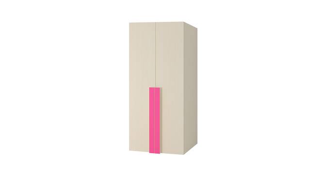 Kensley Wardrobe (Matte Laminate Finish, Light Wood - Barbie Pink) by Urban Ladder - Front View Design 1 - 393016