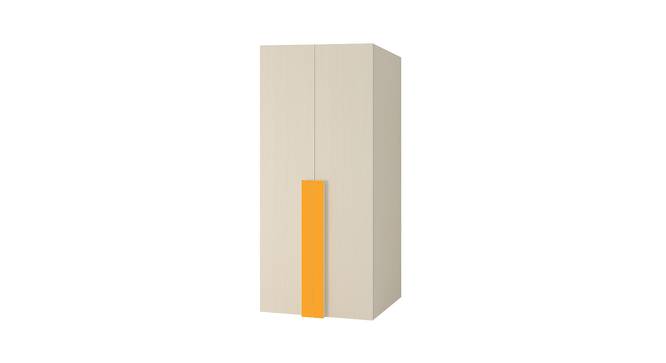 Kensley Wardrobe (Matte Laminate Finish, Light Wood - Mango Yellow) by Urban Ladder - Front View Design 1 - 393019