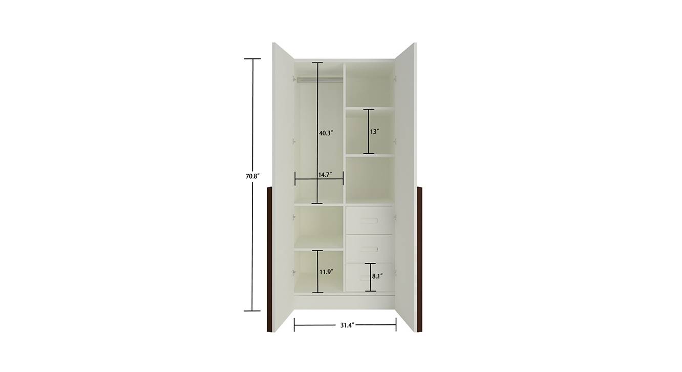 Holly wardrobe davy grey coffee walnut 7