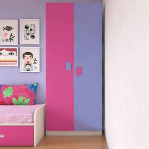 Kids Wardrobe Design Corolla Engineered Wood 2 Door Kids Wardrobe in Barbie Pink   Persian Lilac Colour
