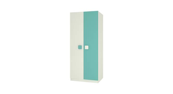 Jacqueline Wardrobe (Matte Laminate Finish, Ivory - Misty Turquoise) by Urban Ladder - Front View Design 1 - 393122