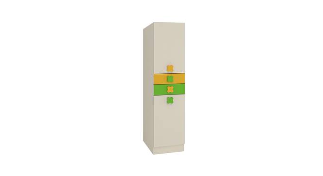 Silvana Wardrobe (Matte Laminate Finish, Mango Yellow - Verdant Green) by Urban Ladder - Front View Design 1 - 393126