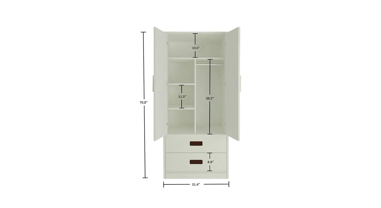 Jacqueline wardrobe ivory coffee walnut 7