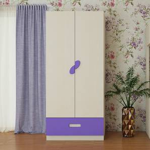 adona wood pvt. ltd Elanza Engineered Wood 2 Door Kids Wardrobe in Light Wood Lavender Pur...-picture-34