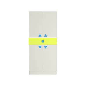 Storage In Bahraich Design Stella Engineered Wood 2 Door Kids Wardrobe in Azure Blue   Lime Yellow Colour