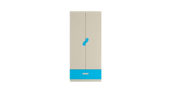 Emelia Wardrobe (Matte Laminate Finish, Light Wood - Azure Blue) by Urban Ladder - Cross View Design 1 - 393214