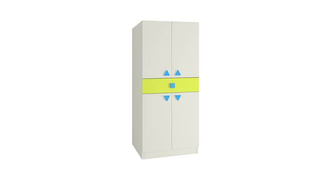 Stella Wardrobe (Matte Laminate Finish, Azure Blue - Lime Yellow) by Urban Ladder - Cross View Design 1 - 393221