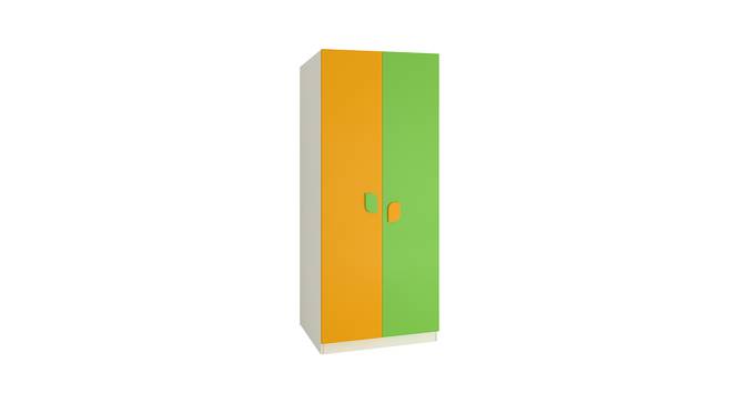 Jacqueline Wardrobe (Matte Laminate Finish, Mango Yellow - Verdant Green) by Urban Ladder - Front View Design 1 - 393226