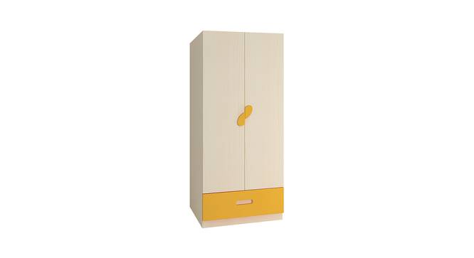 Emelia Wardrobe (Matte Laminate Finish, Light Wood - Mango Yellow) by Urban Ladder - Front View Design 1 - 393231