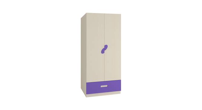 Emelia Wardrobe (Matte Laminate Finish, Light Wood - Lavender Purple) by Urban Ladder - Front View Design 1 - 393232