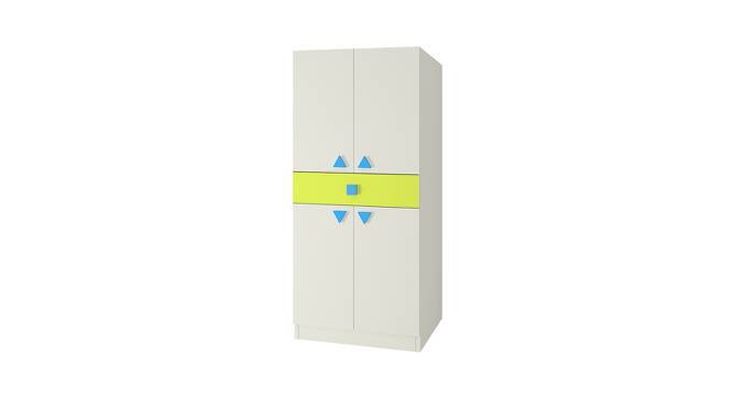 Stella Wardrobe (Matte Laminate Finish, Azure Blue - Lime Yellow) by Urban Ladder - Front View Design 1 - 393236