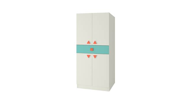 Stella Wardrobe (Matte Laminate Finish, Light Orange - Misty Turquoise) by Urban Ladder - Front View Design 1 - 393237