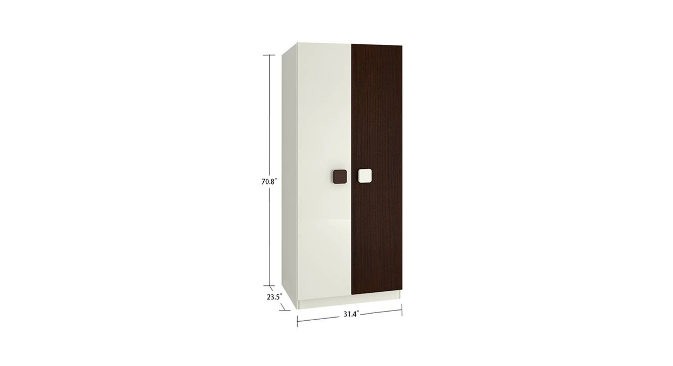 Kensley wardrobe ivory coffee walnut 6