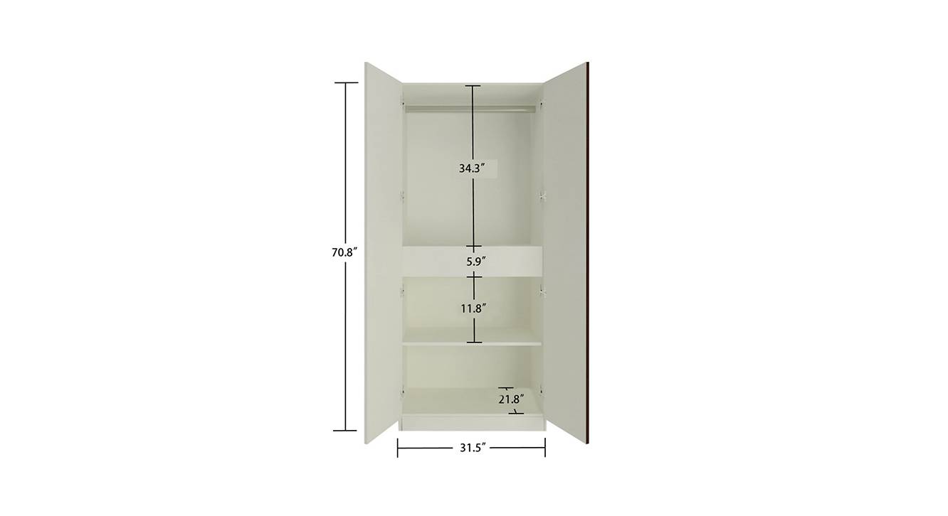 Kensley wardrobe ivory coffee walnut 7