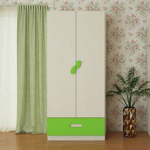 Elanza Engineered Wood 2 Door Kids Wardrobe in Light Wood Verdant Gree...-image-42