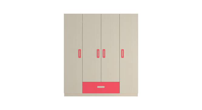 Emelia Wardrobe (Matte Laminate Finish, Light Wood - Strawberry Pink) by Urban Ladder - Cross View Design 1 - 393313