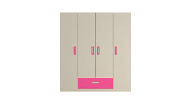 Emelia Wardrobe (Matte Laminate Finish, Light Wood - Barbie Pink) by Urban Ladder - Cross View Design 1 - 393315