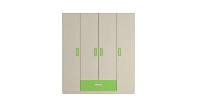 Emelia Wardrobe (Matte Laminate Finish, Light Wood - Verdant Green) by Urban Ladder - Cross View Design 1 - 393316
