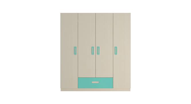 Emelia Wardrobe (Matte Laminate Finish, Light Wood - Misty Turquoise) by Urban Ladder - Cross View Design 1 - 393318