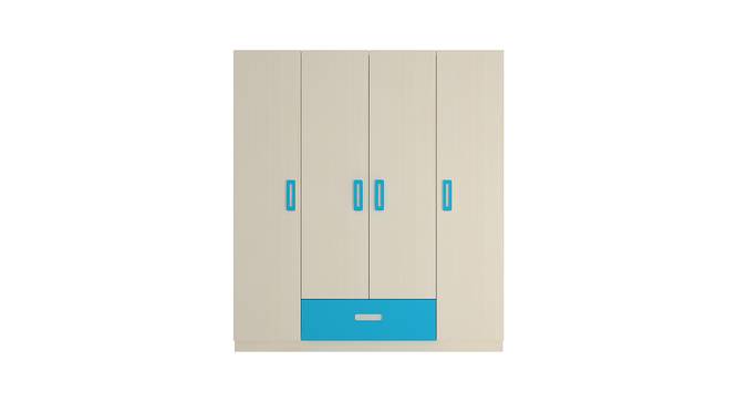 Emelia Wardrobe (Matte Laminate Finish, Light Wood - Azure Blue) by Urban Ladder - Cross View Design 1 - 393319