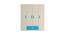 Emelia Wardrobe (Matte Laminate Finish, Light Wood - Azure Blue) by Urban Ladder - Cross View Design 1 - 393319