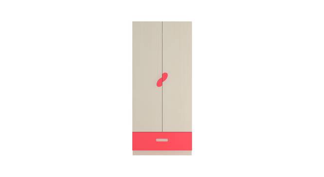 Emelia Wardrobe (Matte Laminate Finish, Light Wood - Strawberry Pink) by Urban Ladder - Cross View Design 1 - 393322