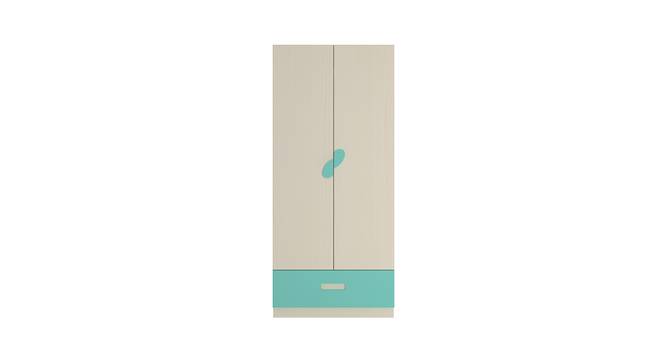 Emelia Wardrobe (Matte Laminate Finish, Light Wood - Misty Turquoise) by Urban Ladder - Cross View Design 1 - 393324