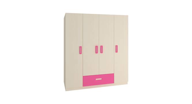 Emelia Wardrobe (Matte Laminate Finish, Light Wood - Barbie Pink) by Urban Ladder - Front View Design 1 - 393328