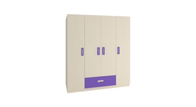 Emelia Wardrobe (Matte Laminate Finish, Light Wood - Lavender Purple) by Urban Ladder - Front View Design 1 - 393330