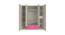 Emelia Wardrobe (Matte Laminate Finish, Light Wood - Barbie Pink) by Urban Ladder - Design 1 Side View - 393354
