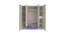Emelia Wardrobe (Matte Laminate Finish, Light Wood - Lavender Purple) by Urban Ladder - Design 1 Side View - 393356