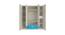 Emelia Wardrobe (Matte Laminate Finish, Light Wood - Azure Blue) by Urban Ladder - Design 1 Side View - 393358