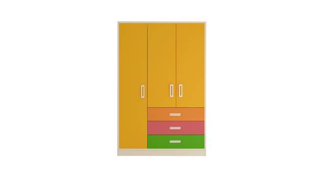 Fiona Wardrobe (Matte Laminate Finish, Light Wood - Mango Yellow) by Urban Ladder - Cross View Design 1 - 393420