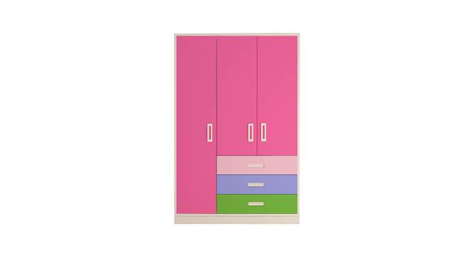 Fiona Wardrobe (Matte Laminate Finish, Light Wood - Barbie Pink) by Urban Ladder - Cross View Design 1 - 393421