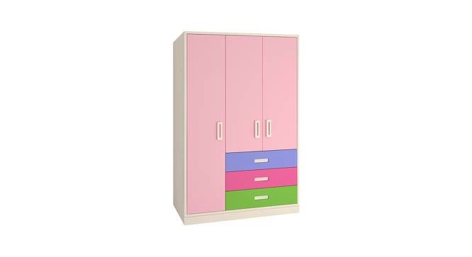 Fiona Wardrobe (Matte Laminate Finish, Light Wood - English Pink) by Urban Ladder - Front View Design 1 - 393433
