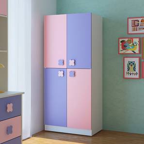 Kids Wardrobe Design Darmine Engineered Wood 2 Door Kids Wardrobe in English Pink   Persian Lilac Colour