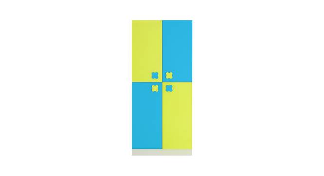 Darmine Wardrobe (Matte Laminate Finish, Lime Yellow - Azure Blue) by Urban Ladder - Cross View Design 1 - 393530