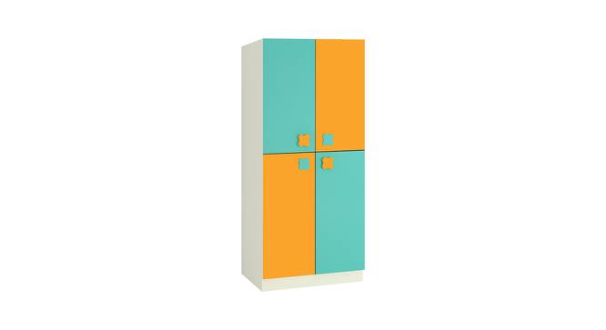 Darmine Wardrobe (Matte Laminate Finish, Misty Turquoise - Mango Yellow) by Urban Ladder - Cross View Design 1 - 393532